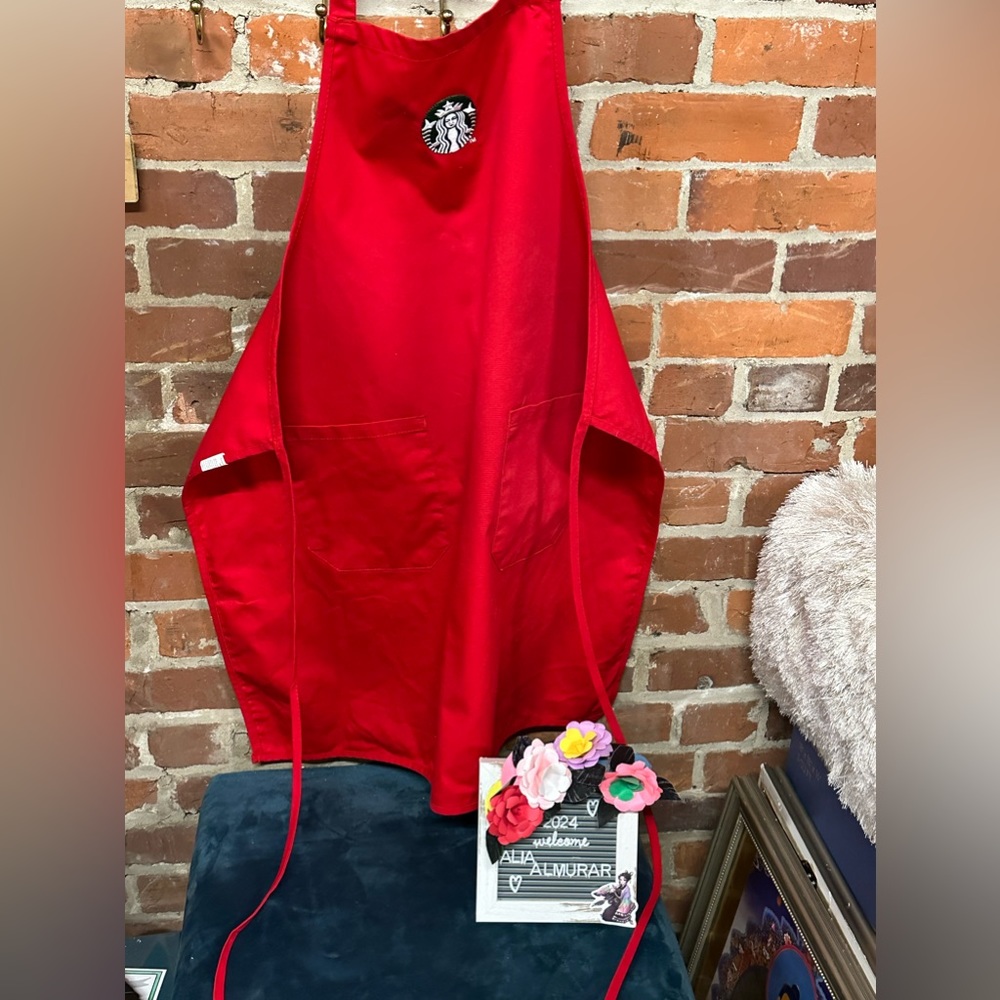STARBUCKS COFFEE RED BARISTA APRON